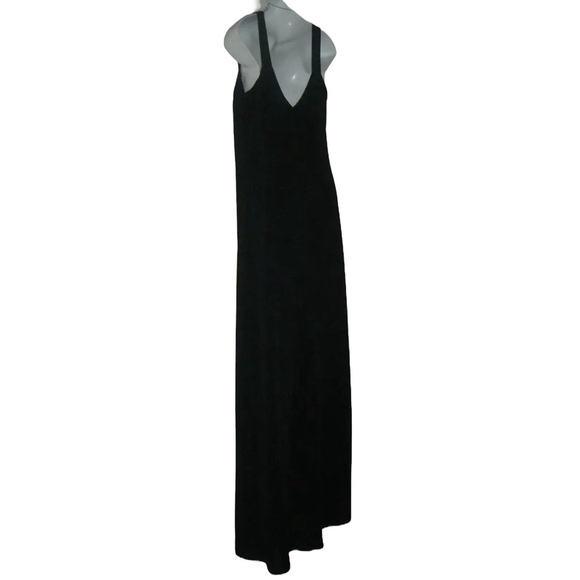 Edith Flagg Dress Three Flaggs Vintage 70s Black Maxi Audrey Hepburn Classic Lbd - Picture 6 of 11
